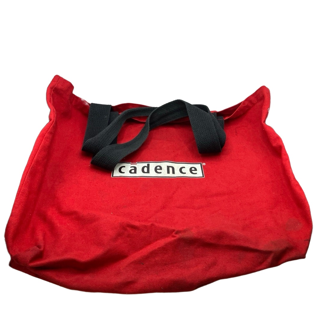 Cadence Bag Tote Red Canvas Black Handles Cadence Logo Minimalist Versatile